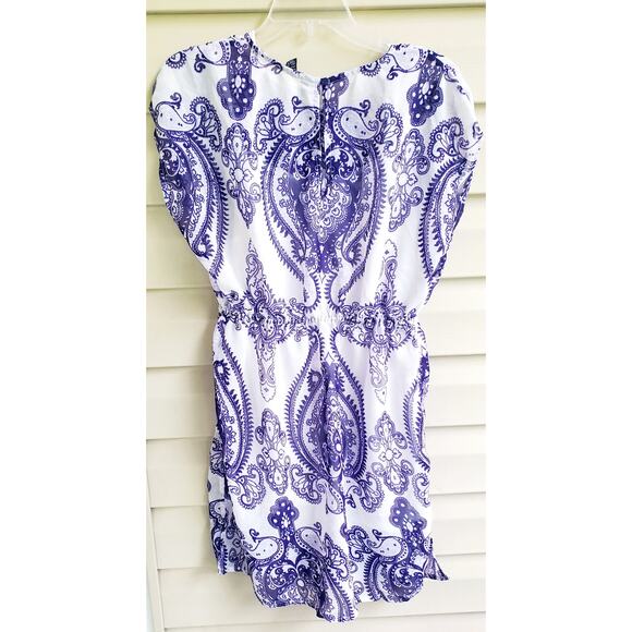 MNG Womens Blue and White dress Size 4 Travel Swim Cover Bride Boho - Picture 4 of 5